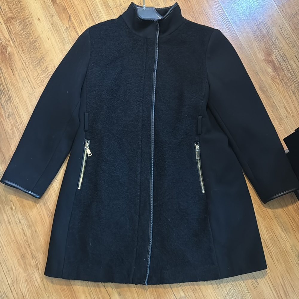 Vince Camputo Wool Black Coat Womens XL
